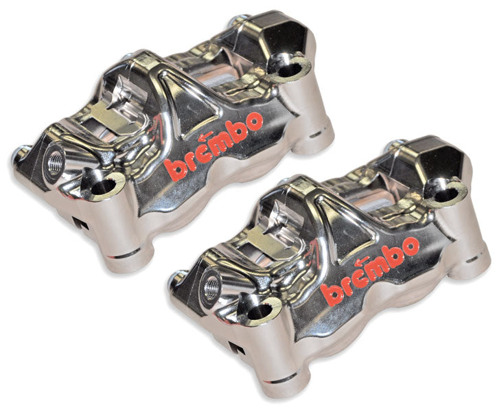 Brembo Radial Calipers GP4 RX CNC P4 32/32 100mm Mount, Left & Right Calipers [Nickel finish]