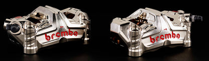 Brembo Radial Calipers GP4 MS CNC 100mm Mount, Left & Right Calipers [Nickel finish]