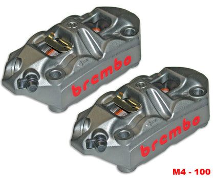 Brembo Radial Calipers Monobloc M4 34 100mm Mount, Left & Right Calipers + 2 Brake Pads + Thermotape