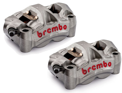Brembo Radial Calipers Monobloc M50 100mm Mount, Left & Right Calipers + 2 Brake Pads [Titanium]