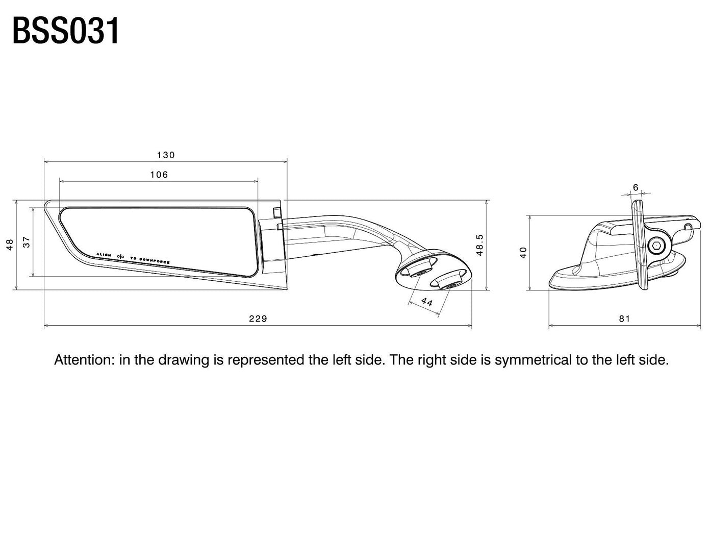 Rizoma Stealth Mirror [CBR1000RR 17-19, CBR1000RR-R 20+]