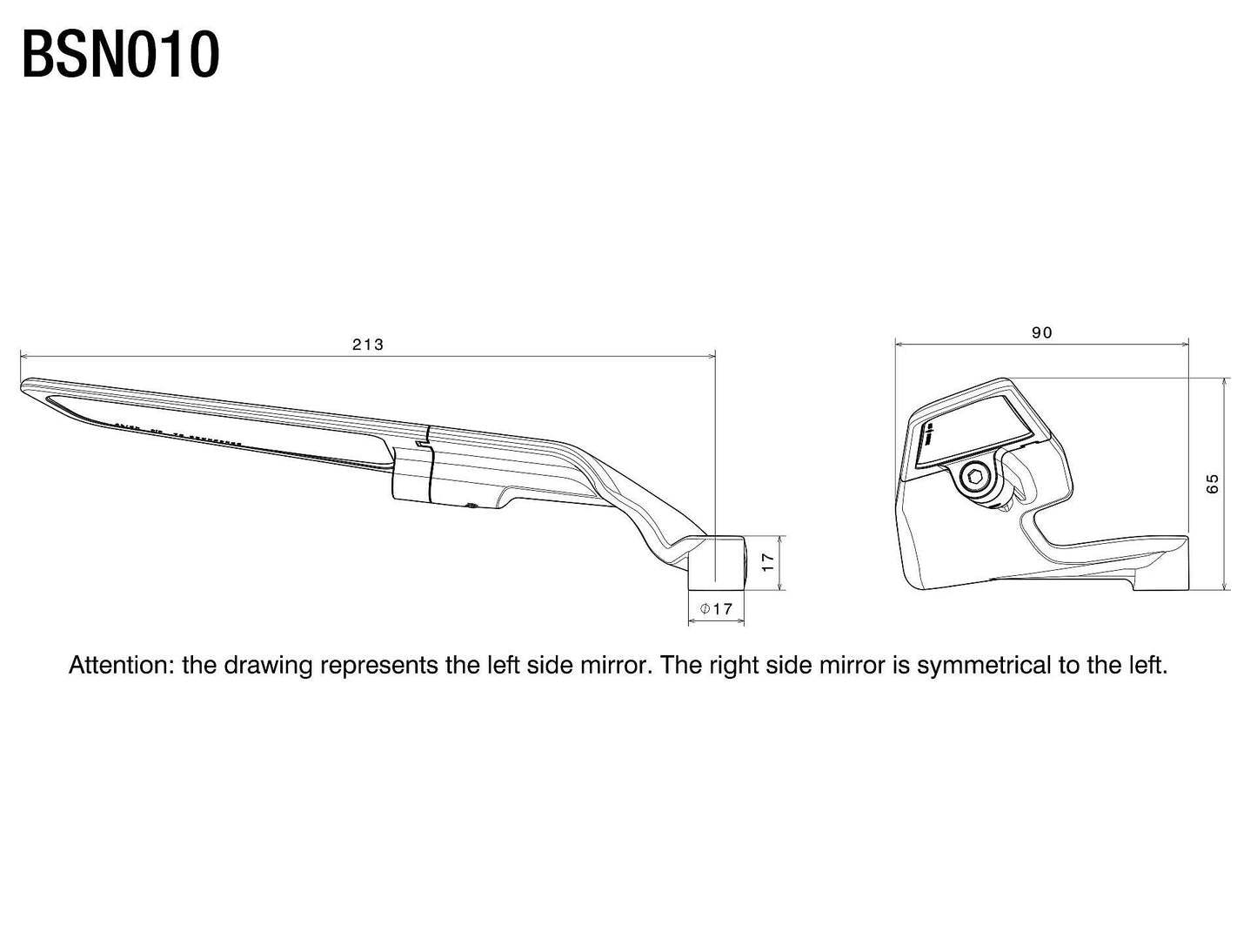Rizoma Stealth Mirror [FOR ALL NAKED BIKES]