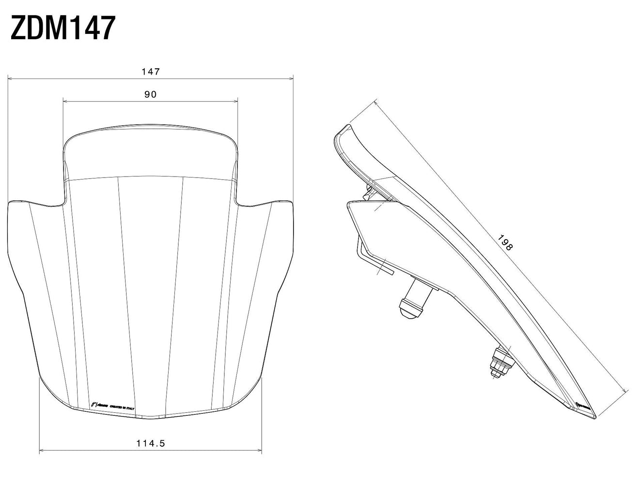 Rizoma Front Aluminum Headlight Fairing Screen Cover [Ducati Diavel 1260/S]