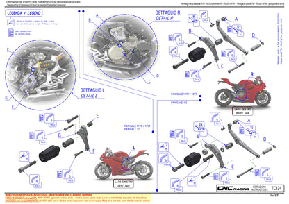 CNC Racing Engine Frame Sliders [Panigale V2, 959/1199/1299 Panigale]