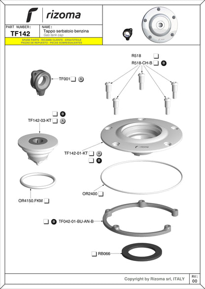 Rizoma Cafe Racer Fuel Tank Cap [Ducati Scrambler]