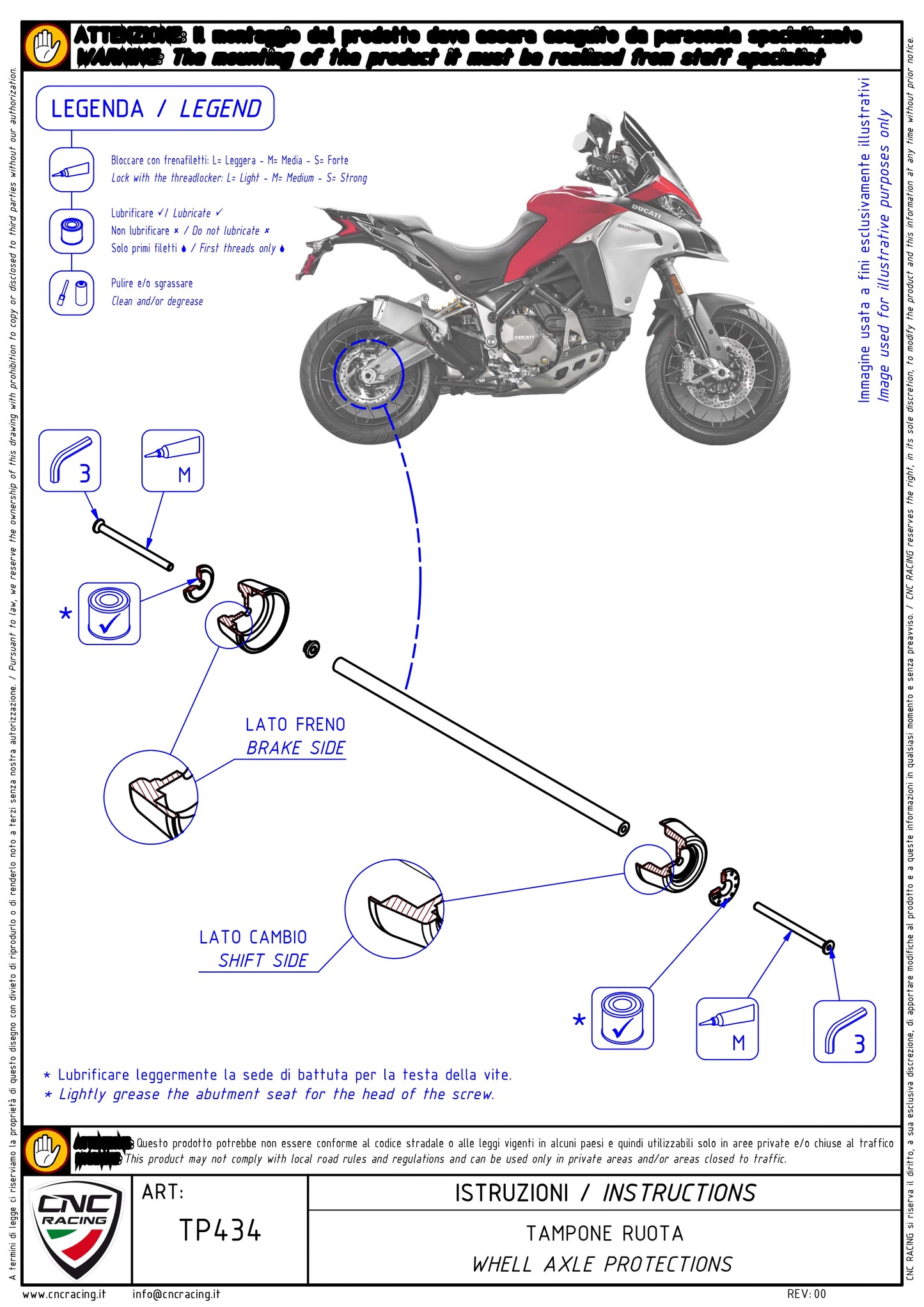 CNC Racing Rear Wheel Axle Sliders [Ducati (2) Check Description]